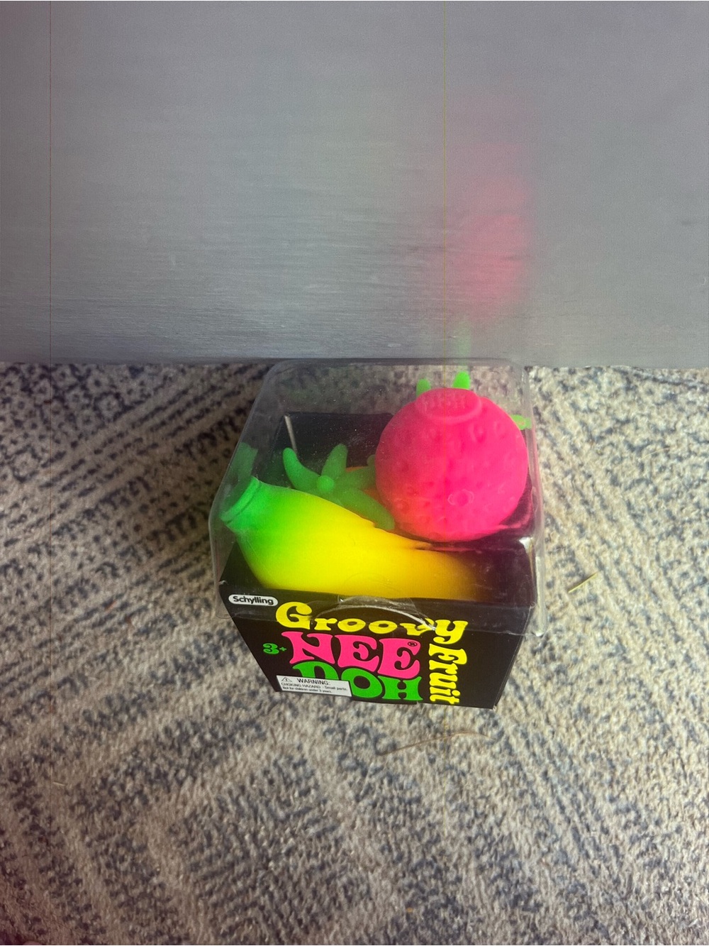 Needoh Groovy Fruit Squishy Stress Toys - Banana, Orange & Strawberry
